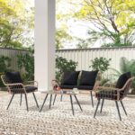 Verano Garden 4 Pieces Patio Furniture Set, Outdoor Wicker Patio Conversation Se... - Image 5