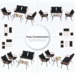 Verano Garden 4 Pieces Patio Furniture Set, Outdoor Wicker Patio Conversation Se... - Image 6