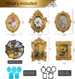 Mini Gold Magnetic Picture Frames for Refrigerator, 5 Small Vintage Photo Frames... - Image 3