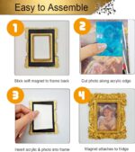 Mini Gold Magnetic Picture Frames for Refrigerator, 5 Small Vintage Photo Frames... - Image 5