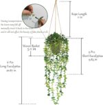 Nisoger Fake Hanging Plant with Woven Basket, 2 Pack Artificial Hanging Plants, ... - Image 3