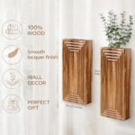 Wooden Wall Planter Vase,2 Pack Hanging Planter for Indoor Fake Plants Modern Bo... - Image 8