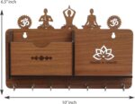 Webelkart Designer Yoga Side Shelf-Brown Wall Shelves Wooden Shelf, Keyholder (w... - Image 5