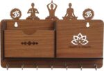 Webelkart Designer Yoga Side Shelf-Brown Wall Shelves Wooden Shelf, Keyholder (w... - Image 6