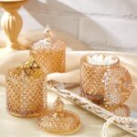 Aoriher 4 Pcs Crystal Glass Candy Jar Set with Lids Home Decorative Storage Jars... - Image 5