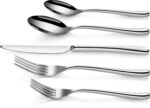 Artaste 56525 Rain II Forged 18/10 Stainless Steel Flatware 20 Piece Set, Servic... - Image 4