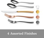 Artaste 56525 Rain II Forged 18/10 Stainless Steel Flatware 20 Piece Set, Servic... - Image 9