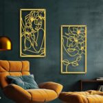 Zzbakress 4 Pcs Metal Minimalist Abstract Woman and Flower Wall Art Single Line ... - Image 3