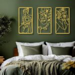 Zzbakress 4 Pcs Metal Minimalist Abstract Woman and Flower Wall Art Single Line ... - Image 7
