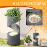 TITIMO 31.9" Outdoor Water Fountain with LED Light, Large Spiral Fountains Curve... - Image 6