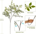Fake Plants Eucalyptus Stems,Plastics Ficus Stems for Vase Artificial Plants,Gre... - Image 3