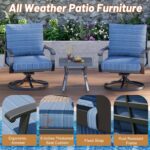 HOMREST Outdoor Swivel Rocker Patio Chairs with Coffee Table 3 PCS Bistro Set, 3... - Image 4