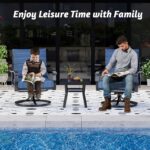 HOMREST Outdoor Swivel Rocker Patio Chairs with Coffee Table 3 PCS Bistro Set, 3... - Image 5