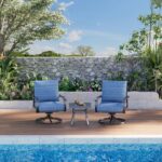 HOMREST Outdoor Swivel Rocker Patio Chairs with Coffee Table 3 PCS Bistro Set, 3... - Image 6