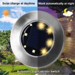 4.6 Inch Diameter Solar Ground Lights, Waterproof Solar Garden Lights, Outdoor G... - Image 3