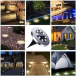 4.6 Inch Diameter Solar Ground Lights, Waterproof Solar Garden Lights, Outdoor G... - Image 4
