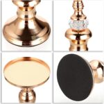 OwnMy Set of 3 Rose Gold Metal Pillar Candlestick Holders Brass Pillar Candle Ho... - Image 5