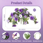 Ammyoo Artificial Fake Flowers Plants for Outdoor Decoration, 2PCS Faux Petunias... - Image 3