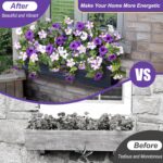 Ammyoo Artificial Fake Flowers Plants for Outdoor Decoration, 2PCS Faux Petunias... - Image 4