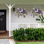 Ammyoo Artificial Fake Flowers Plants for Outdoor Decoration, 2PCS Faux Petunias... - Image 7