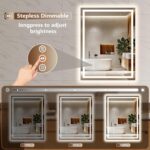 24x32 Inch LED Lighted Bathroom Mirror - Anti-Fog Vanity Mirror with Dimmable Fr... - Image 4