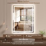 24x32 Inch LED Lighted Bathroom Mirror - Anti-Fog Vanity Mirror with Dimmable Fr... - Image 5