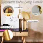 MIXL-Cordless Gold Mushroom Table Lamp,Battery Mushroom Night Light,Wireless Tou... - Image 5