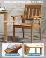 YEFU Outdoor Patio Chairs Set of 2: All Weather Outdoor Dining Chairs with Wide ... - Image 5
