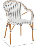 SAFAVIEH Outdoor - California Armchair Set of 2 - White & Navy - Faux Wicker & A... - Image 4