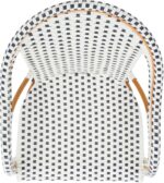 SAFAVIEH Outdoor - California Armchair Set of 2 - White & Navy - Faux Wicker & A... - Image 6