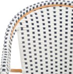 SAFAVIEH Outdoor - California Armchair Set of 2 - White & Navy - Faux Wicker & A... - Image 7