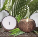 Coconut Bowl Candle – 14oz Premium Soy – Wood Wicked Coconut Scented Candle – Na... - Image 3