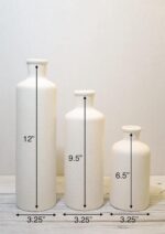 Tall Off-White Ceramic Vase Set of 3– Large Modern Farmhouse Decor Vases for Liv... - Image 4