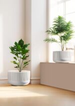 Ceramic Planters - 10+12 Inch Large Pots for Indoor & Outdoor Plants, Modern Flo... - Image 6