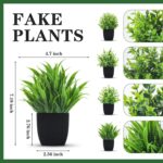 Der Rose 4 Packs Fake Plants Small Artificial Mini Faux Plants for Bathroom Home... - Image 3