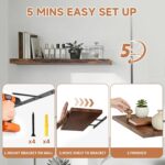 Easy Install Floating Shelves, 15.7 Inch Wall Mounted Wooden Shelf, Small Hangin... - Image 4