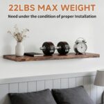 Easy Install Floating Shelves, 15.7 Inch Wall Mounted Wooden Shelf, Small Hangin... - Image 5