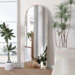 Full Length Mirror, 56"x16" Arch Floor Mirror with Stand, Gold Arched Full Body ... - Image 5