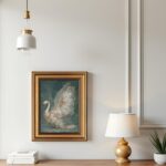 okudolit Gold Framed Vintage Swan Canvas Wall Art Print Luxury Animal Oil Painti... - Image 5