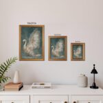 okudolit Gold Framed Vintage Swan Canvas Wall Art Print Luxury Animal Oil Painti... - Image 6