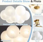 Modern Bubble Chandelier Lighting 19-Light Mid-Century White Glass Globe Chandel... - Image 5