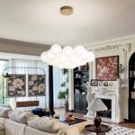 Modern Bubble Chandelier Lighting 19-Light Mid-Century White Glass Globe Chandel... - Image 8