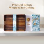 Acacia Wood Serving Tray with Metal Handles, 17x13in, Decorative Coffee Table Tr... - Image 3