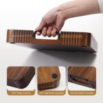 Acacia Wood Serving Tray with Metal Handles, 17x13in, Decorative Coffee Table Tr... - Image 8