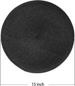 AHHFSMEI Round Placemats Set of 4 Heat Resistant Washable Non-Slip Woven Braided... - Image 3