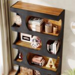 Tribesigns 71" Tall Bookcase, 4-Tier S-Shaped Bookshelf, Wood Decorative Storage... - Image 9