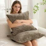 Greek Velvet Euro Sham Covers Set of 2 26x26 Luxury Soft Solid Pillow Covers for... - Image 5