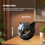 Luxury Black Cat Sculpture, Hand-Carved Crystal & Healing Stone Art Piece, Elega... - Image 4