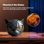 Luxury Black Cat Sculpture, Hand-Carved Crystal & Healing Stone Art Piece, Elega... - Image 6