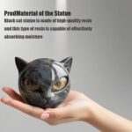 Luxury Black Cat Sculpture, Hand-Carved Crystal & Healing Stone Art Piece, Elega... - Image 7